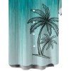 Men's Beach Vacation Shirt Ombre Hand-drwan Tropical Coconut Tree Print Button Up Shirt - Turquoise Foncée 5XL