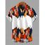 Men's Vacation Shirt Abstract Colorblock Oil Painting Leaf Print Button Up Shirt - multicolor 5XL
