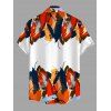 Men's Vacation Shirt Abstract Colorblock Oil Painting Leaf Print Button Up Shirt - multicolor 5XL
