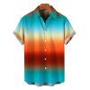 Men's Vacation Shirt Ombre Rainbow Color Print Button Up Shirt - multicolor 5XL