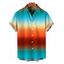 Men's Vacation Shirt Ombre Rainbow Color Print Button Up Shirt - multicolor 5XL