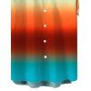 Men's Vacation Shirt Ombre Rainbow Color Print Button Up Shirt - multicolor 5XL