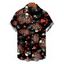 Men's Gothic Shirt Skeleton Skulls Heart Spider Web Print Button Up Shirt - Rouge foncé 5XL