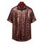 Men's Vintage Vacation Shirt Leopard Print Button Up Shirt - Rouge Vineux 2XL