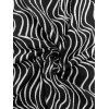 Vintage Dress Monochrome Wave Striped Print Spaghetti Strap Bodycon Maxi Textured Dress - Noir M | US 6