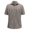 Men's Vintage Shirt Fine Check Print Button Up Textured Shirt - marron foncé L