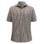 Men's Vintage Shirt Fine Check Print Button Up Textured Shirt - marron foncé L