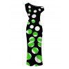 Vacation Dress Colorblock Polka Dots Print Ruched One Shoulder Bodycon Maxi Dress - Vert XXL | US 14