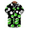 Men's Vacation Shirt Colorblock Polka Dots Print Button Up Shirt - Vert 5XL
