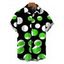 Men's Vacation Shirt Colorblock Polka Dots Print Button Up Shirt - Vert 5XL