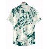 Men's Vacation Shirt Abstract Ink Painting Print Button Up Shirt - Vert profond 5XL