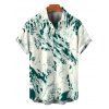Men's Vacation Shirt Abstract Ink Painting Print Button Up Shirt - Vert profond 5XL