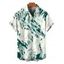 Men's Vacation Shirt Abstract Ink Painting Print Button Up Shirt - Vert profond 5XL