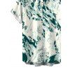 Men's Vacation Shirt Abstract Ink Painting Print Button Up Shirt - Vert profond 5XL