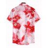 Men's Vacation Shirt Watercolor Tie Dye Rose Floral Print Button Up Shirt - Rose clair 5XL
