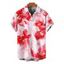 Men's Vacation Shirt Watercolor Tie Dye Rose Floral Print Button Up Shirt - Rose clair 5XL