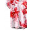 Men's Vacation Shirt Watercolor Tie Dye Rose Floral Print Button Up Shirt - Rose clair 5XL