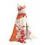 Vacation Dress Ink Painting Flower Print Lace Hollow Out Spaghetti Strap Slit Dress - Orange Foncé XXXXXL | US 20