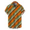 Men's Vacation Vintage Shirt Colorblock Bias Striped Print Button Up Shirt - multicolor A 5XL