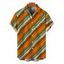 Men's Vacation Vintage Shirt Colorblock Bias Striped Print Button Up Shirt - multicolor A 5XL