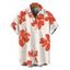 Men's Vacation Shirt Watercolor Floral Print Button Up Shirt - Orange Foncé 5XL