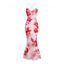 Vacation Dress Watercolor Tie Dye Rose Floral Print Crisscross Mesh Spaghetti Strap Bodycon Mermaid Maxi Dress - Rose clair XXL | US 14
