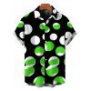 Vacation Couple Outfit Colorblock Polka Dots Print Ruched One Shoulder Bodycon Maxi Dress and Shirt Set - Vert S | US 4