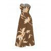 Vacation Jumpsuit Golden Hand‑Drawn Orchid Floral Print Pocket Off the Shoulder Jumpsuit - café S | US 4