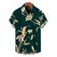 Men's Vacation Shirt Golden Hand‑Drawn Orchid Floral Print Button Up Shirt - café 5XL