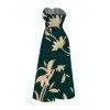 Vacation Couple Outfit Hand‑Drawn Orchid Floral Print Pocket Off the Shoulder Jumpsuit and Shirt Set - Vert profond S | US 4