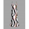 Vacation Dress Colorblock Geometric Curved Line Print Spaghetti Strap Mermaid Bodycon Dress - multicolor S | US 4