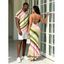 Vacation Couple Outfit Colorblock Bias Striped Print Spaghetti Strap Bodycon Mermaid Dress and Shirt Set - multicolor S | US 4