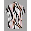 Vacation Couple Outfit Colorblock Geometric Curved Line Print Spaghetti Strap Mermaid Bodycon Dress and Shirt Set - multicolor S | US 4