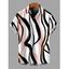 Men's Vacation Shirt Colorblock Geometric Curved Line Print Button Up Shirt - multicolor 5XL