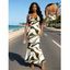 Vacation Dress Vintage Colorblock Fluid Marble Print Spaghetti Strap Mermaid Bodycon Dress - Blanc L | US 8-10