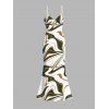 Vacation Dress Vintage Colorblock Fluid Marble Print Spaghetti Strap Mermaid Bodycon Dress - Blanc L | US 8-10
