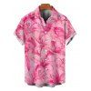 Vacation Couple Outfit Watercolor Lily Floral Print Spaghetti Strap Bodycon Mermaid Dress and Shirt Set - Rose S | US 4