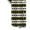 Men's Vintage Shirt Colorblock Geometric Zig Zag Print Button Up Shirt - Vert Armée 5XL