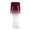 Vacation Party Dress Ombre Argyle Geometric Print Foldover Off the Shoulder Mermaid Bodydon Dress - Rouge Vineux L | US 8-10