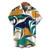 Men's Vintage Vacation Shirt Colorblock Abstract Print Button Up Shirt - multicolor A L