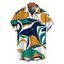 Men's Vintage Vacation Shirt Colorblock Abstract Print Button Up Shirt - multicolor A L