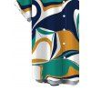 Men's Vintage Vacation Shirt Colorblock Abstract Print Button Up Shirt - multicolor A L