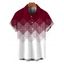 Men's Vacation Shirt Ombre Argyle Geometric Print Button Up Shirt - Rouge Vineux L
