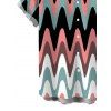 Men's Vintage Vacation Shirt Colorblock Wave Line Print Button Up Shirt - multicolor A L