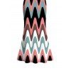 Vintage Vacation Dress Colorblock Wave Line Print Spaghetti Strap Maxi Bodycon Mermaid Dress - multicolor A L | US 8-10