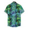 Men's Vacation Shirt Watercolor Floral Print Button Up Shirt - Vert XL