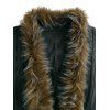 Gothic Women Outfit Cable Knit Faux Fur Open Front Cinched Back Coat and Grommet Buckle Lace Up Leggings Set - Vert Armée S | US 4