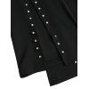 Casual Pants Rivet Solid Color High Waist Slit Flare Pants - Noir XL | US 12