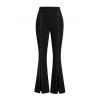 Casual Pants Rivet Solid Color High Waist Slit Flare Pants - Noir XXL | US 14