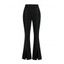 Casual Pants Rivet Solid Color High Waist Slit Flare Pants - Noir XXL | US 14